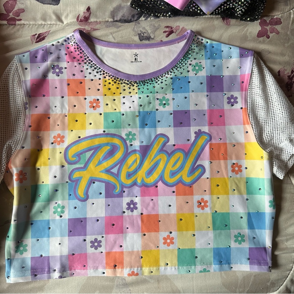 Rebel Athletic Cheer Pastel Crop top